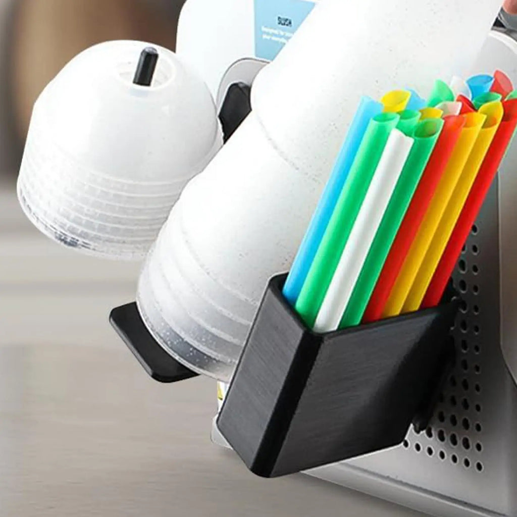 Side-Mounted Cup Lid Dispenser & Straw Organizer Rack Counter Storage Rack Axl