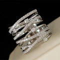 Huitan Wide Band Cubic Zirconia Ring – Silver Fashion Ring Fashion Ring Axl Q327 6