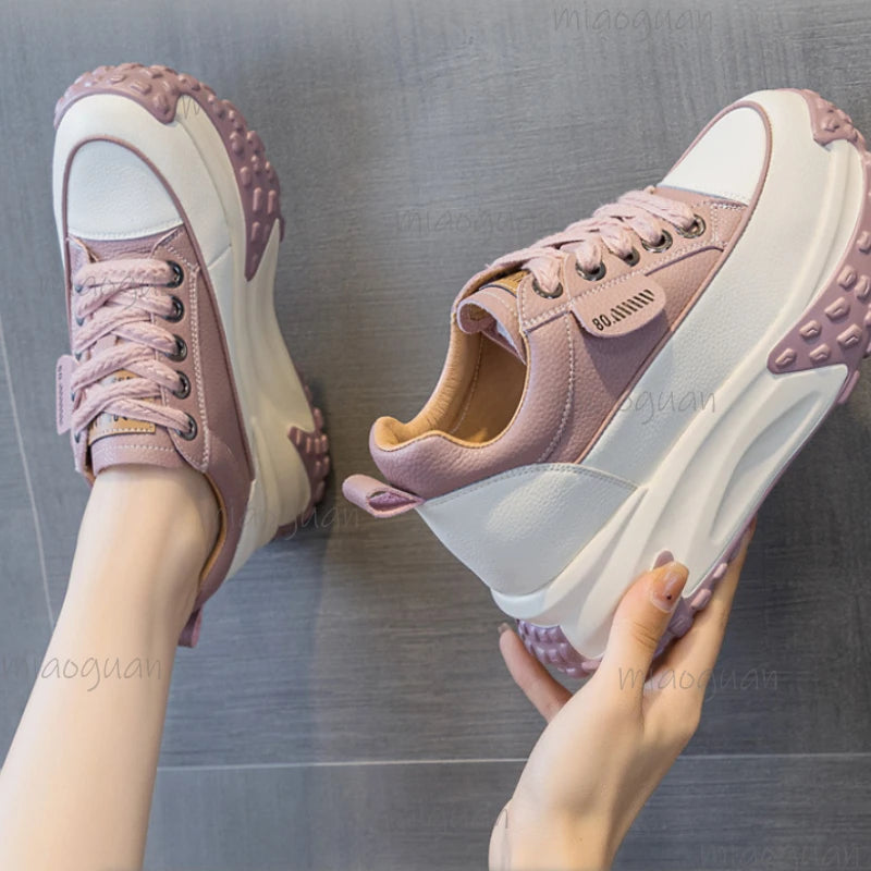 Women's 7cm Wedge Platform Sneakers – Chunky Heel Sport Shoes Wedge Platform Sneakers Axl