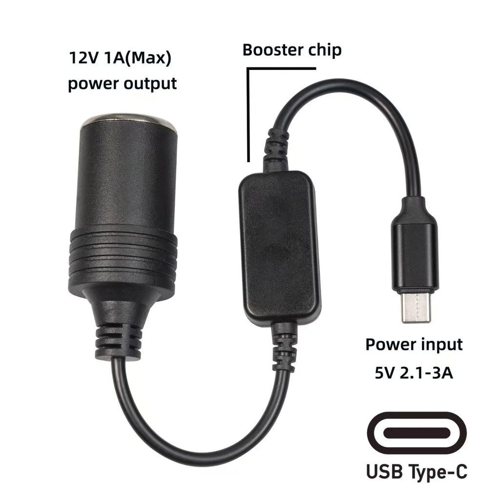 USB to 12V Cigarette Lighter Socket Converter Adapter Car Power Adapter Axl
