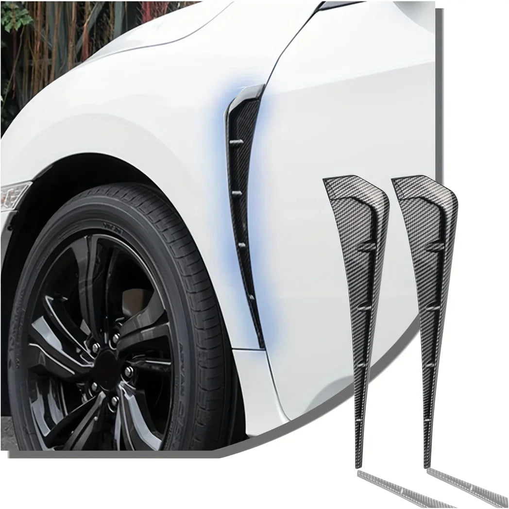 Carbon Fiber Fender Side Vent Trim 2Pcs – Universal Car Grille Fender Vent Trim Axl