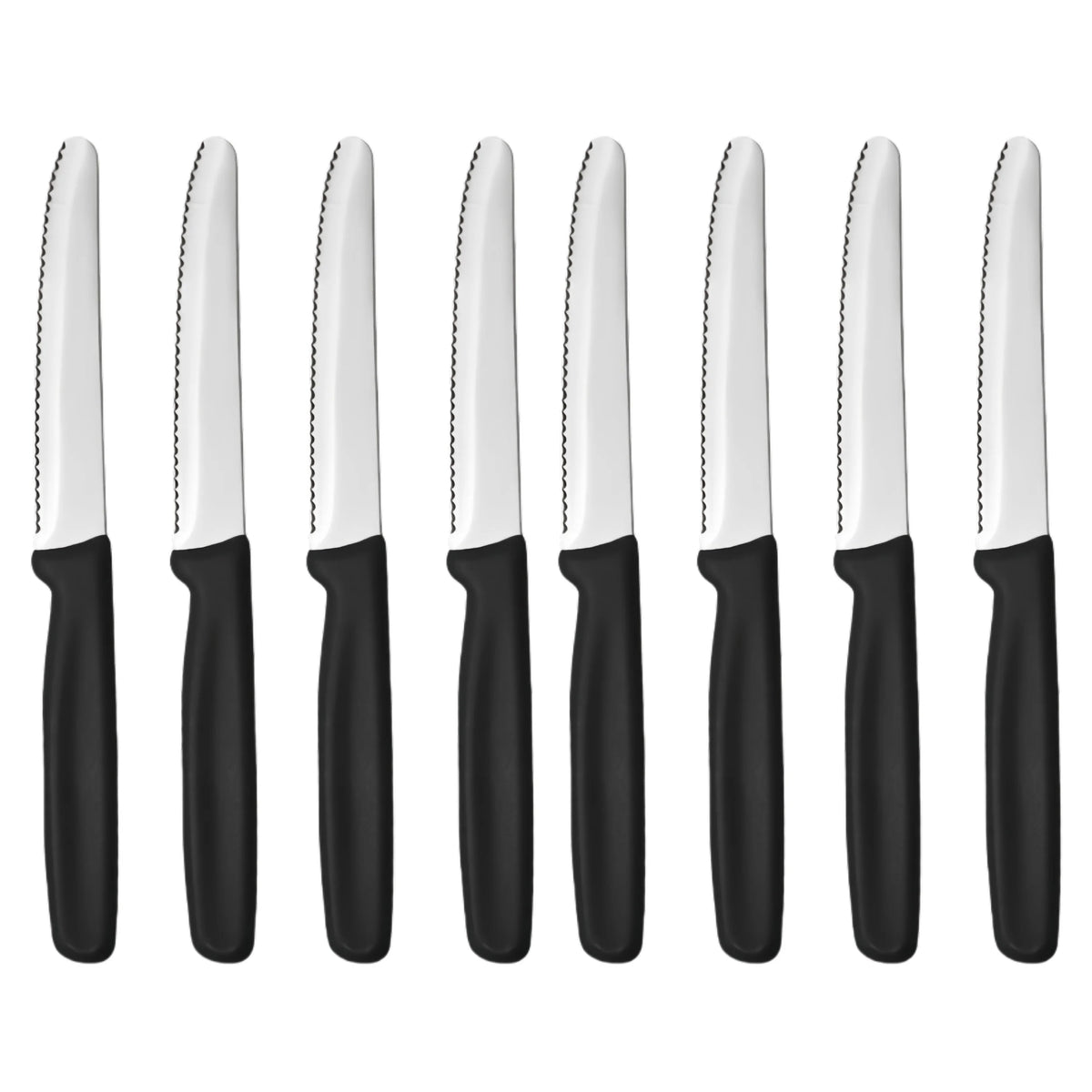 Serrated Steak Knife – Stainless Steel Blade & Plastic Handle Serrated Steak Knife Axl 8 Pc Knife Set-black