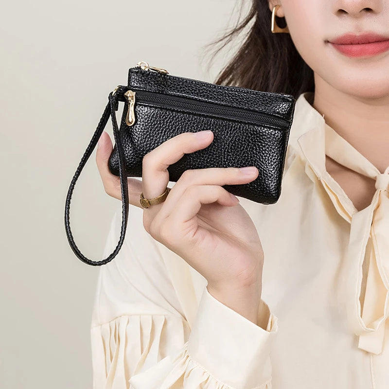 Women's PU Leather Mini Wallet – Zipper Coin Purse & Card Hold Mini Leather Wallet Axl