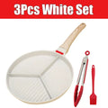 3-in-1 Nonstick Divided Frying Pan – Egg, Omelet & Grill Divided Nonstick Pan Axl 3Pcs White Set
