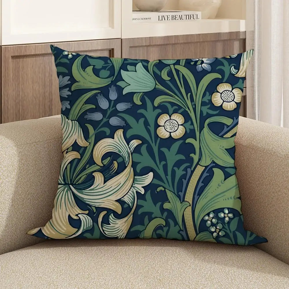 William Morris Linen Cushion Cover – Sofa, Bed & Chair Décor Linen Cushion Cover Axl White10 35X35cm