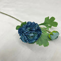4-Pack Silk Ranunculus Artificial Flower Branches | 2-Head Stems Artificial Flowers Axl blue