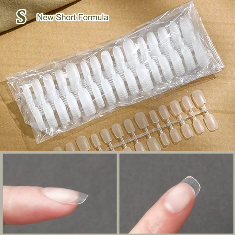 300 Pcs Matte & Clear False Nail Tips – Gel Extension DIY Kit