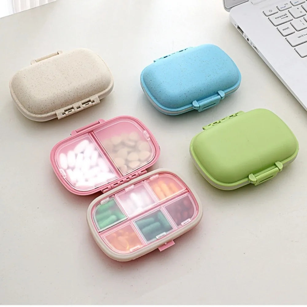 Mini 8-Compartment Pill Organizer – Waterproof Travel Case Pill Organizer Axl