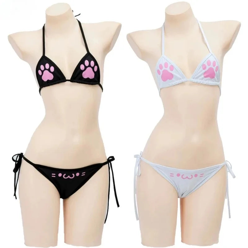 Anime Cat Paw Bikini Set – Women's Cosplay Swimsuit Costume Cosplay Bikini Set Axl