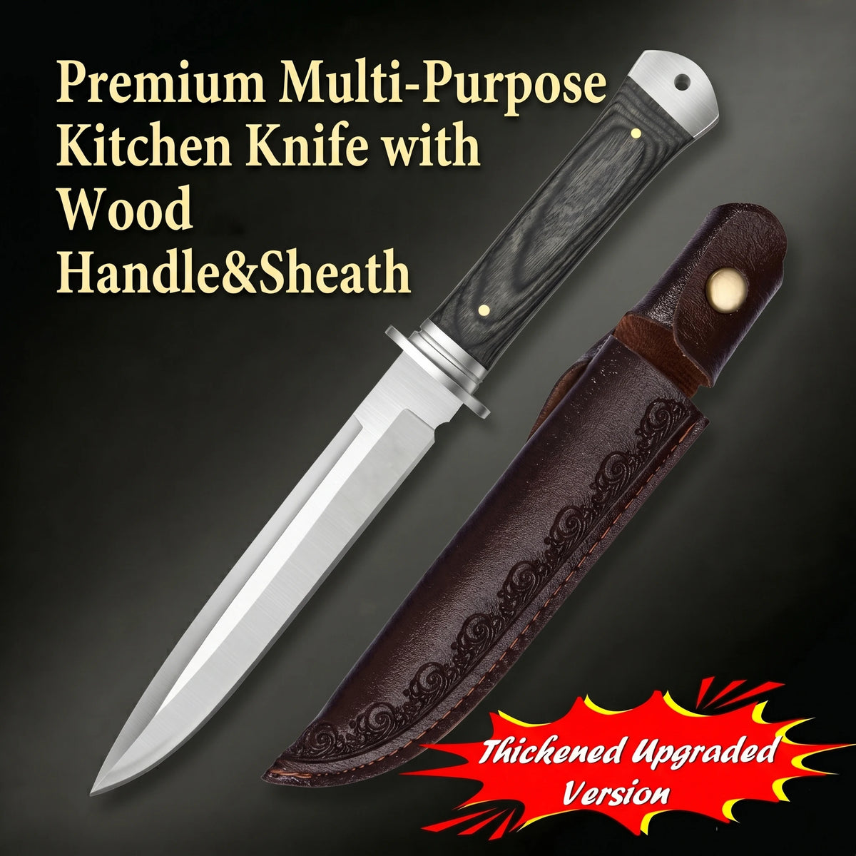 Heavy-Duty Utility Knife – 5Cr13 Steel & Pakkawood Handle Kitchen Utility Knife Axl Black Pakkawood