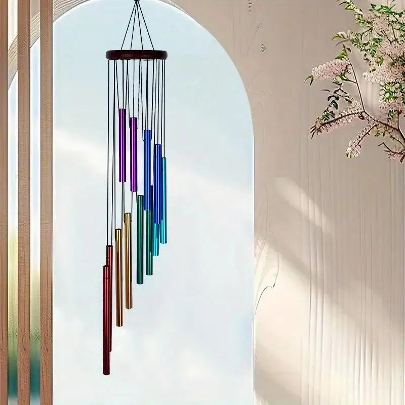 12-Tube Aluminum Wind Chimes – Gold, Silver & Color | Outdoor Decor Outdoor Wind Chimes Axl Multi