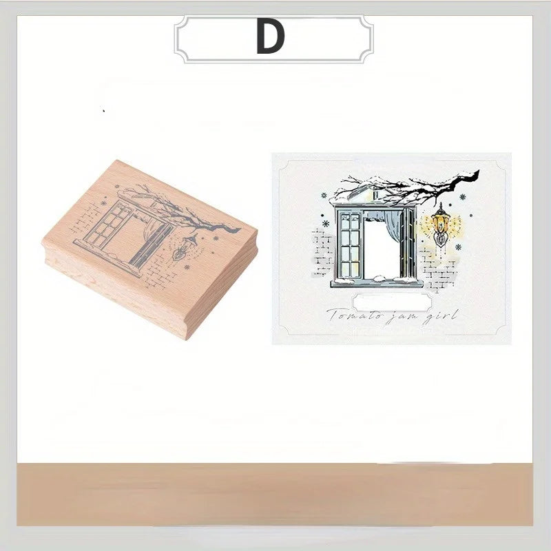 Wooden Rubber Stamp – Journal & Card Lover Seal | Nature Motifs Decorative Rubber Stamp Axl D