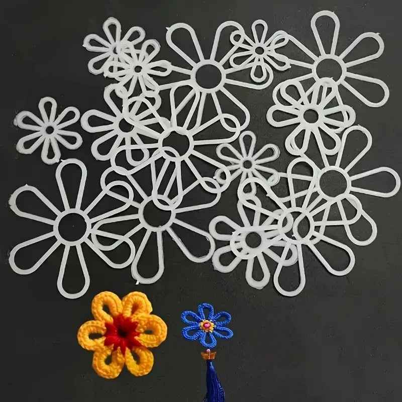50Pcs Plastic Six-Petal Flower Shaping Pieces – Knitting Crafts Knitting Craft Accessory Axl