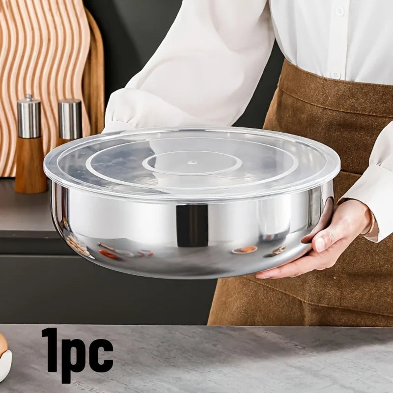 Large Stainless Steel Mixing Bowl with Lid | Rust-Resistant Mixing Bowl Axl 1pc