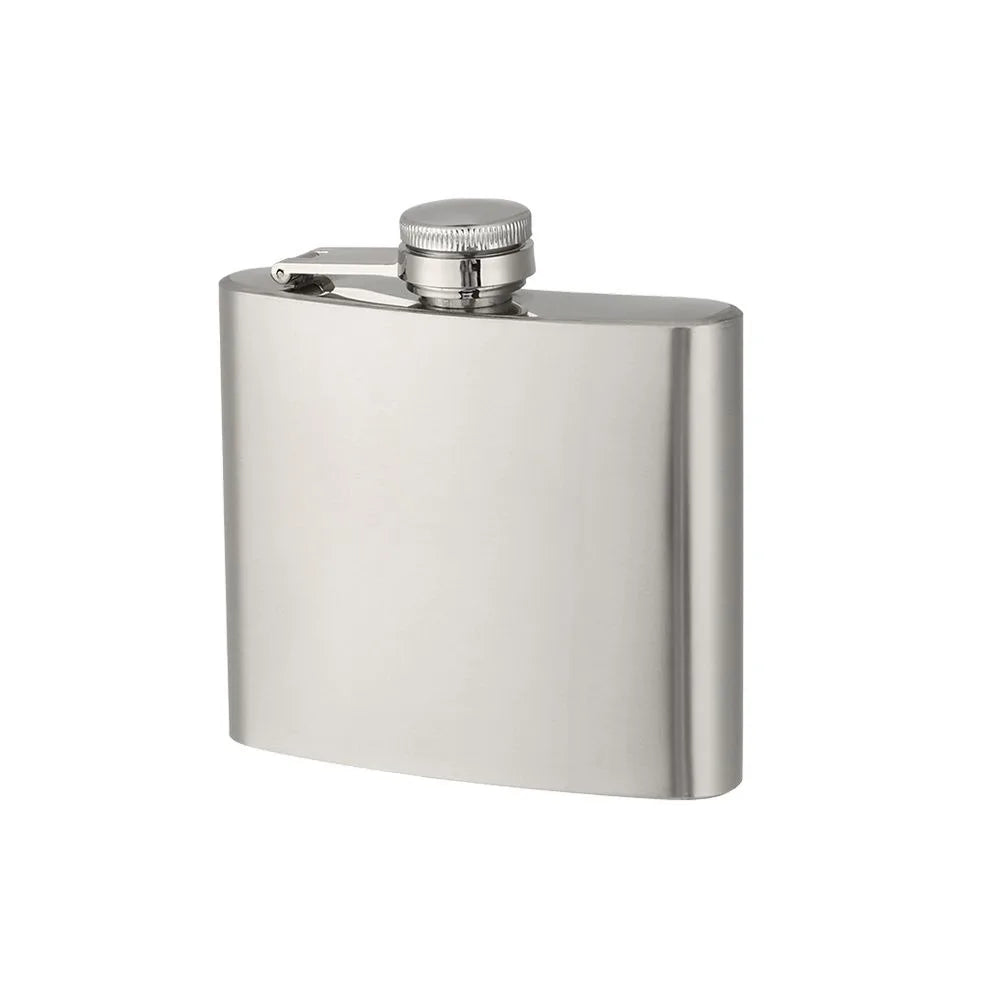 Stainless Steel Hip Flask – Leakproof Portable Whisky Flask Hip Flask Axl 5oz (140ml)-Silver