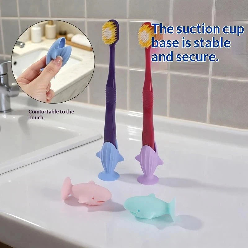 Whale Silicone Toothbrush Holder – BPA-Free, Anti-Slip Kids Toothbrush Holder Axl