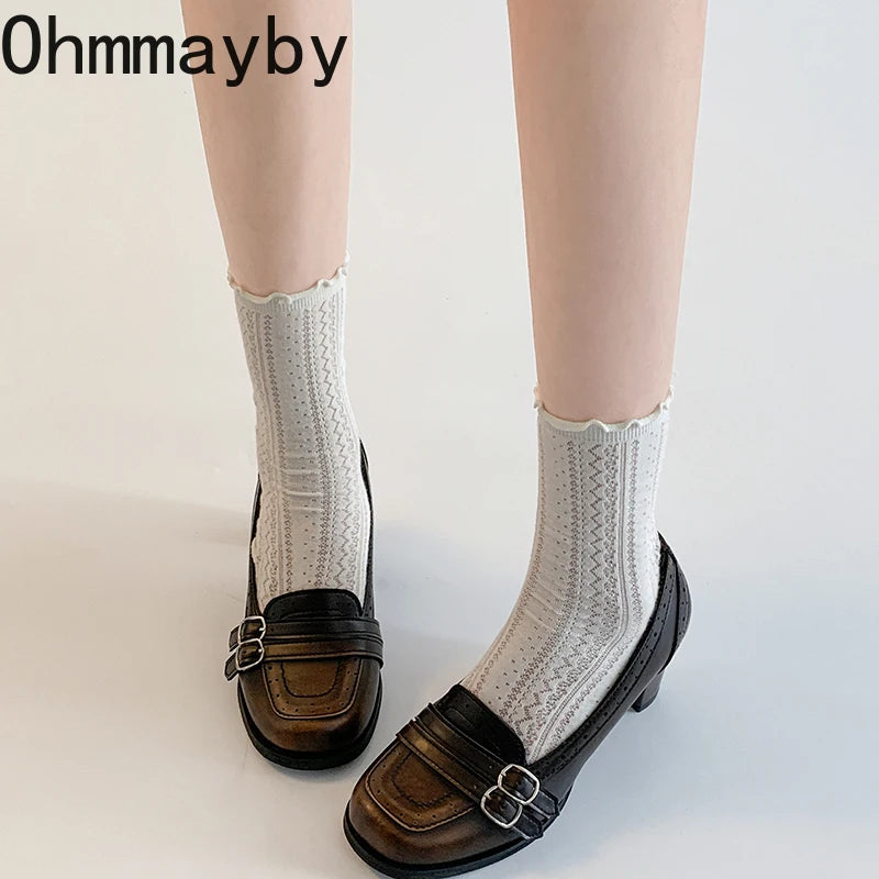 Women's Vintage Mary Jane Pumps – Thick Square Heel Slip-On Mary Jane Pumps Axl