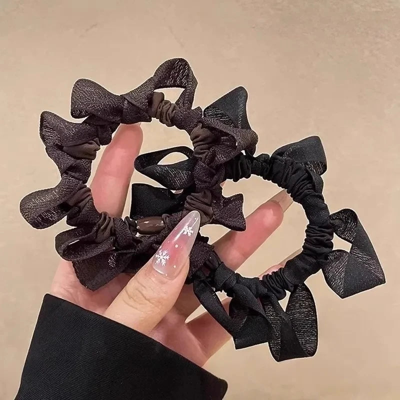 Korean Bow Elastic Hair Band – Scrunchie Hair Tie for Women Bow Scrunchie Hair Tie Axl