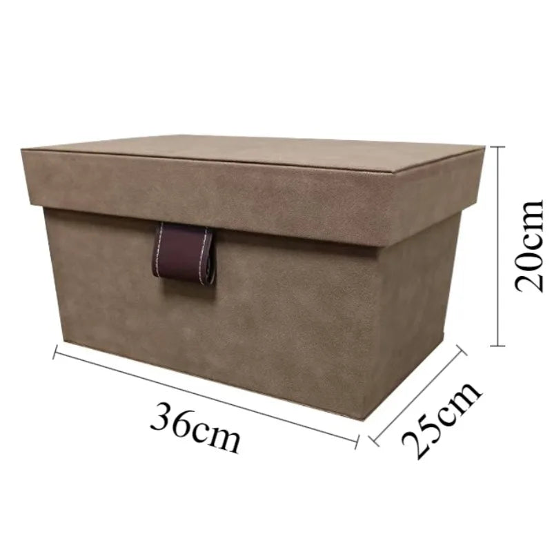 Large Leather Storage Box – 50L Clothes & Closet Organizer Leather Storage Box Axl Brown-Medium