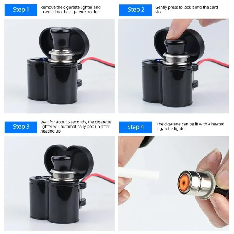 12V Waterproof Motorcycle USB Charger with Switch & Lighter Socket Motorcycle USB Charger Axl