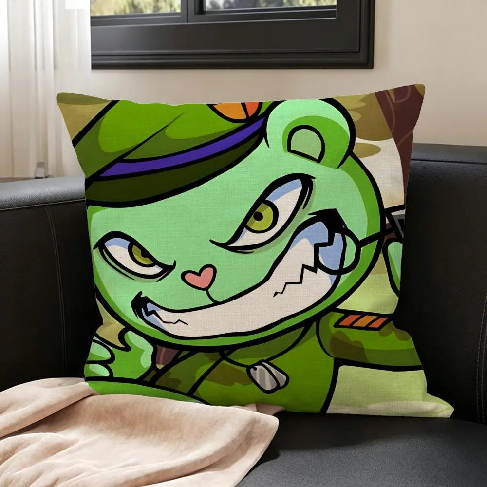 Cartoon Happy Tree Friends Linen Cushion Cover | Sofa & Bed Linen Cushion Cover Axl