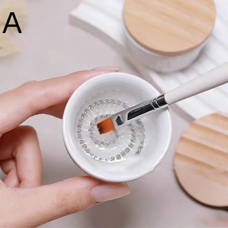 Nail Brush Cleaner Cup – Stainless Steel Mesh Base & Lid Nail Brush Cleaner Cup Axl A