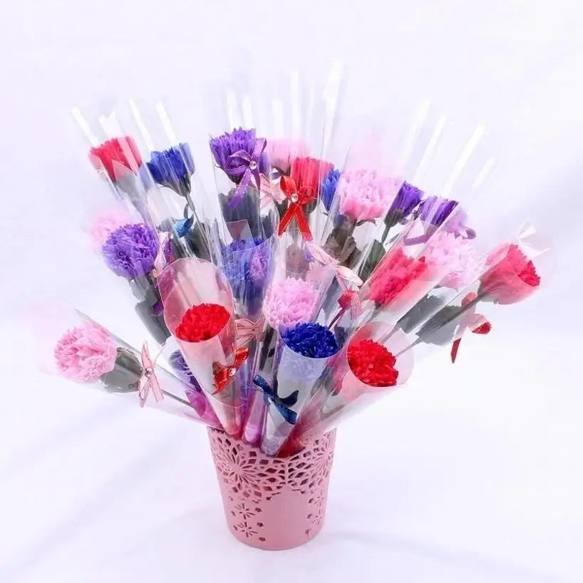 8-Pack Carnation Soap Flowers – Gift Bouquet for Any Occasion Artificial Soap Flowers Axl