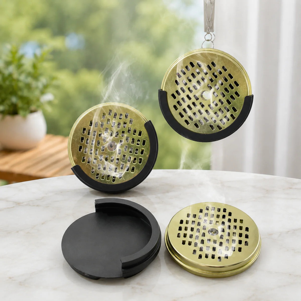Round Metal Mosquito Coil Holder with Lid | Camping & Outdoor Mosquito Coil Holder Axl