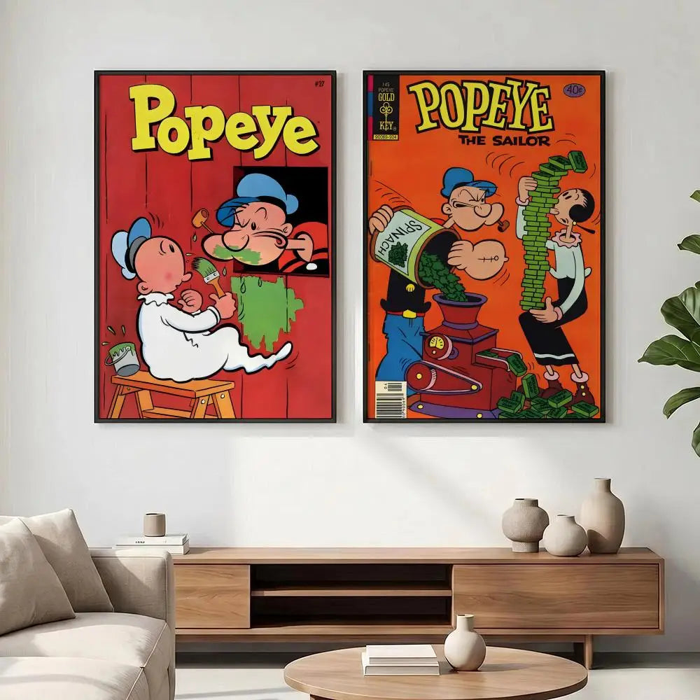 Cartoon Popeye HD Wall Poster – Waterproof Self-Adhesive Art Wall Art Poster Axl
