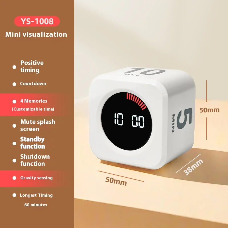 Gravity Sensing Flip Cube Visual Timer – Mini Time Manager Visual Cube Timer Axl YS-1008