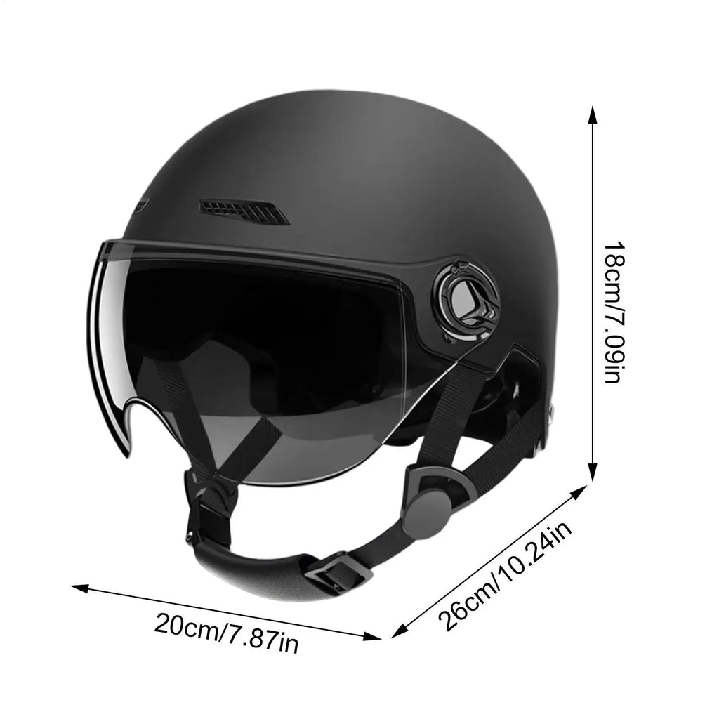 Axl Adult Half Face Helmet with Goggles | E-Mark Certified Half Face Helmet Axl
