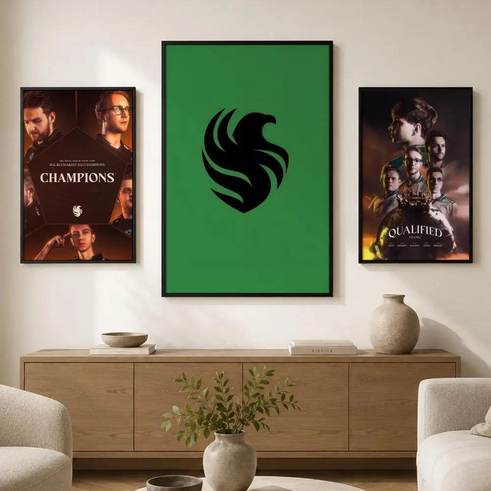 Esports Team Falcons Wall Poster – Self-Adhesive HD Art Wall Art Poster Axl