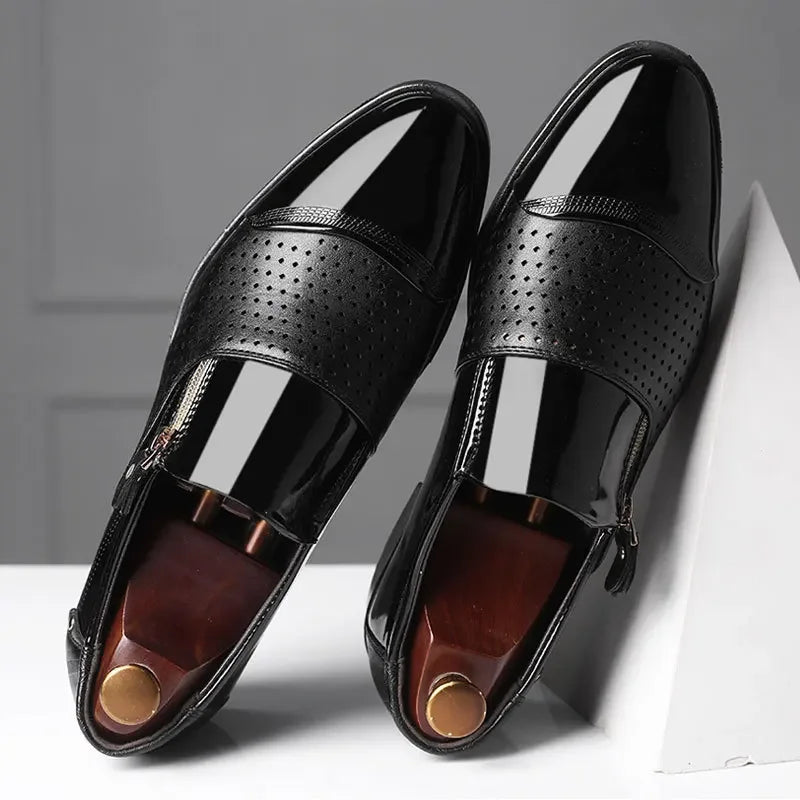 Men's Patent Leather Oxford Loafers – Black Formal Dress Shoes Oxford Dress Shoes Axl