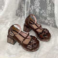 Lolita Gothic Butterfly-Knot Platform Mary Jane Pumps Platform Mary Jane Pumps Axl Brown 39