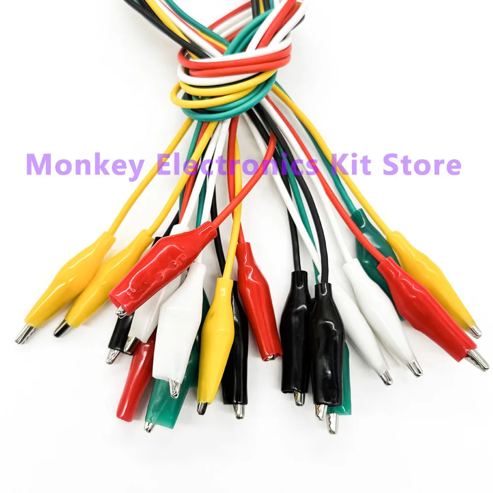 10-Pack 46cm Double-Ended Alligator Clip Test Lead Jumper Wires Test Lead Clips Axl