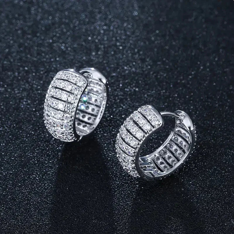 Huitan Cubic Zirconia Hoop Earrings – Women's Fashion Jewelry Hoop Earrings Axl