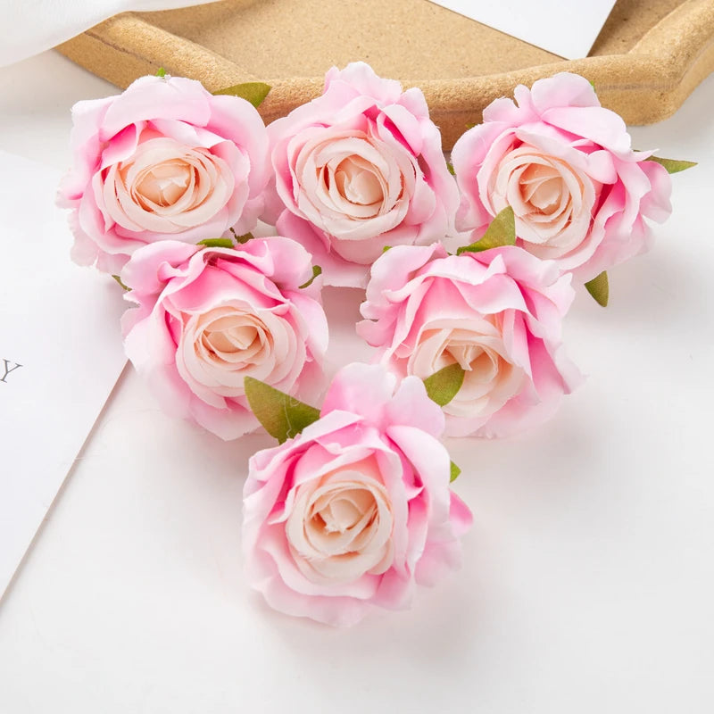 Silk Artificial Rose Heads 5/10 Pcs – Wedding & Home Decor Artificial Silk Flowers Axl color 2 5pcs