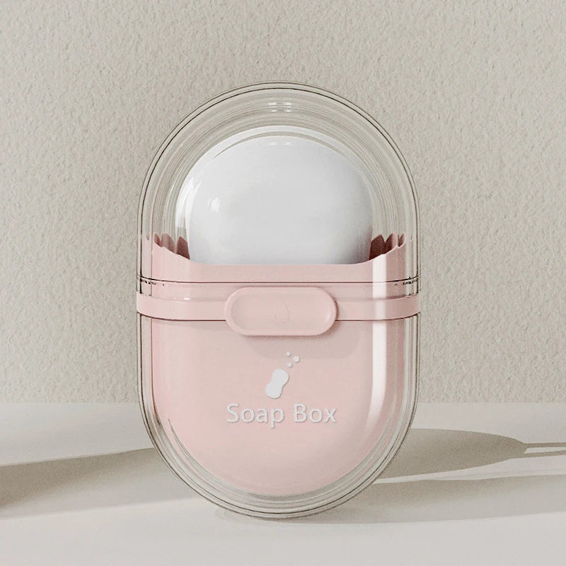 Portable Soap Box with Lid & Drain – Travel Soap Case Travel Soap Dish Axl Pink