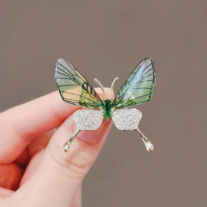 Acrylic Butterfly Brooch – Rhinestone Pearl Clothing Pin Butterfly Brooch Pin Axl