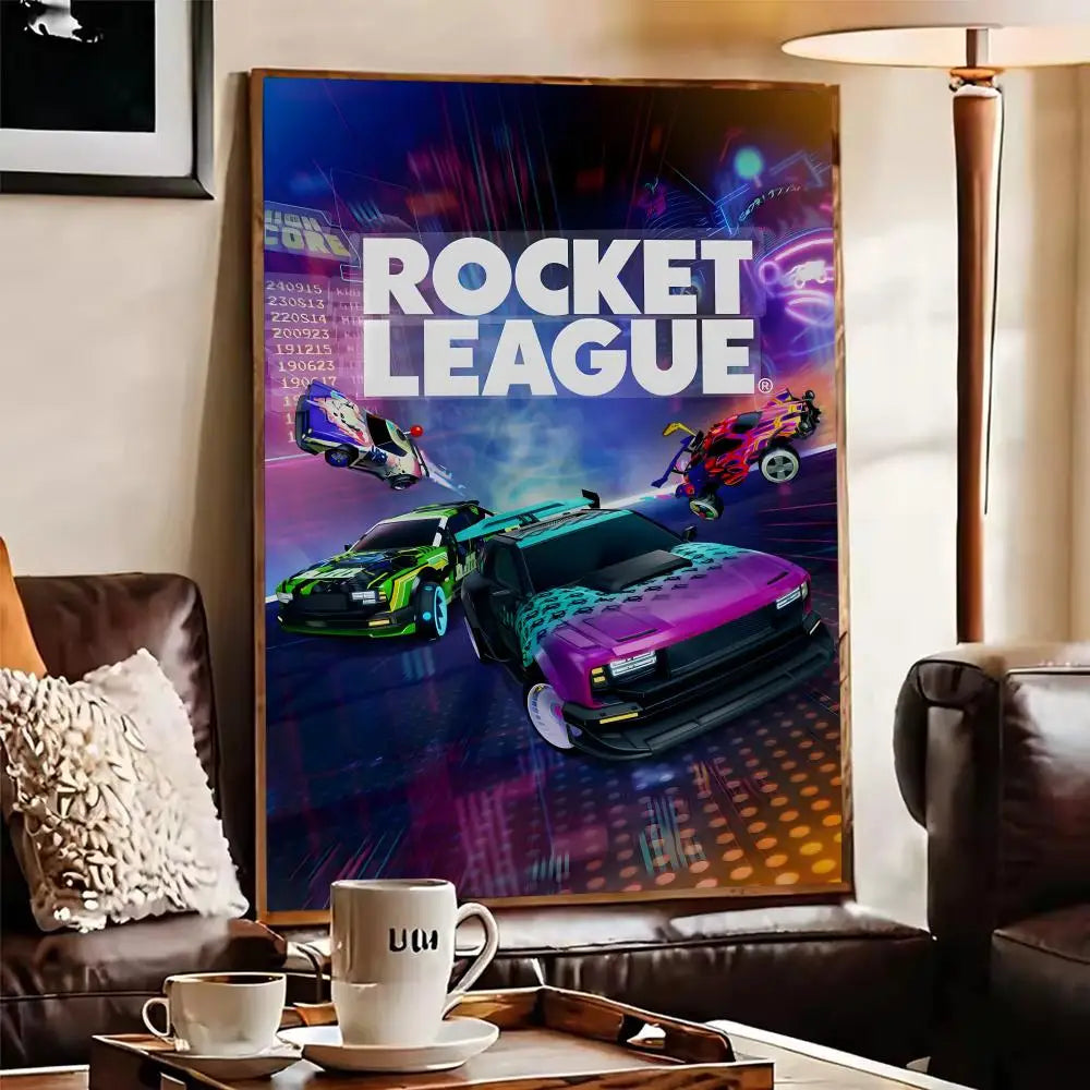 Rocket League Flower Canvas Wall Art – Unframed Poster Print Canvas Wall Art Axl