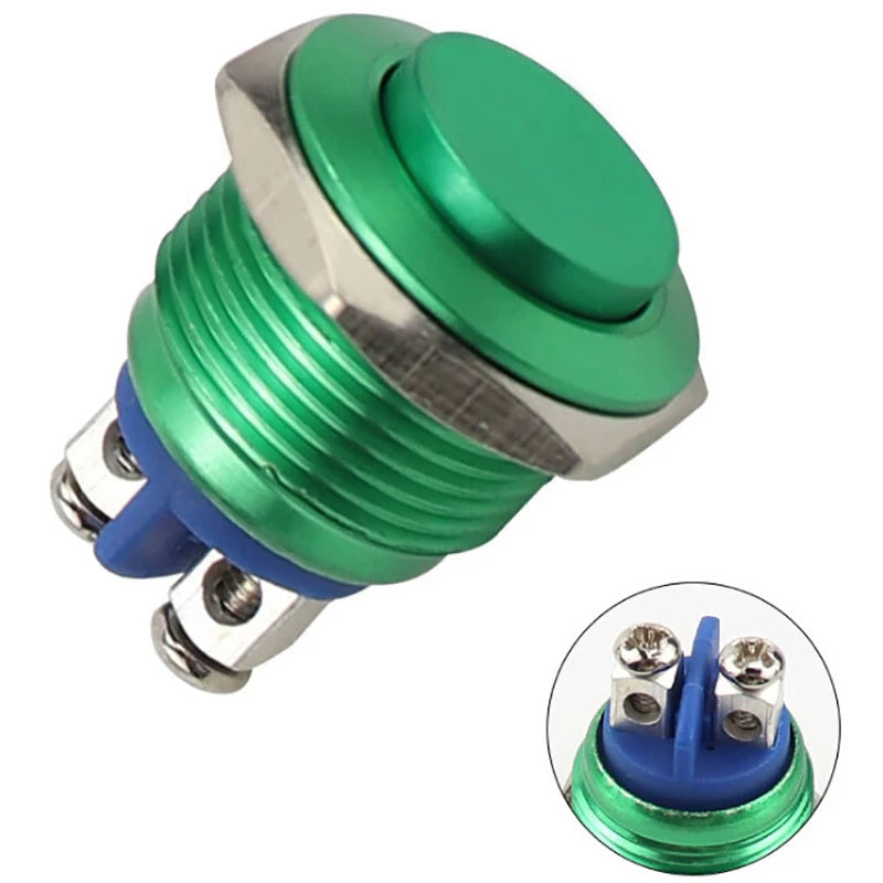 16mm Momentary Push Button Switch – IP65 Waterproof Panel Mount Push Button Switch Axl Green