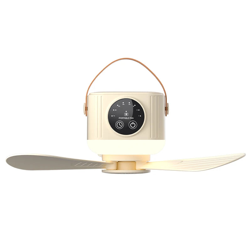 USB Portable Ceiling Fan – Timer, Night Light & 4 Speeds Portable Ceiling Fan Axl Beige USB plug-in
