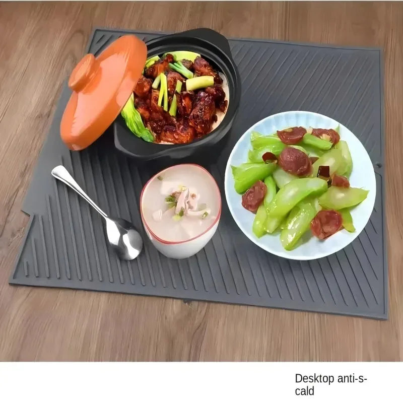 Silicone Dish Drying Mat – Non-Slip Heat-Resistant Drain Pad Kitchen Drying Mat Axl
