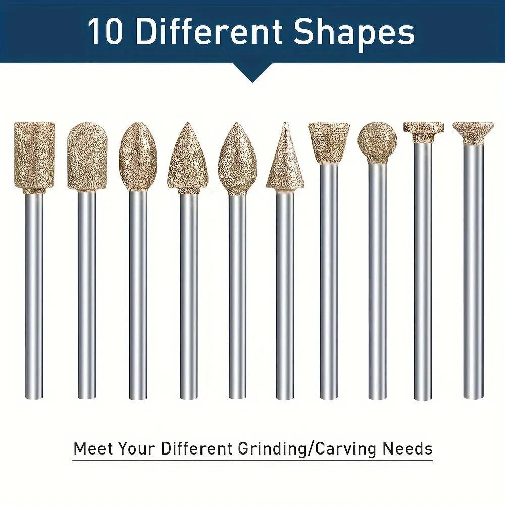 20pc Diamond Grinding Burr Set – Rotary Tool for Stone & Glass Rotary Tool Burr Set Axl