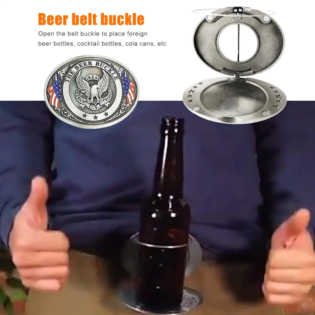 Beer Bottle Belt Clip Holder – Antique Bronze Metal Holster Bottle Belt Holster Axl