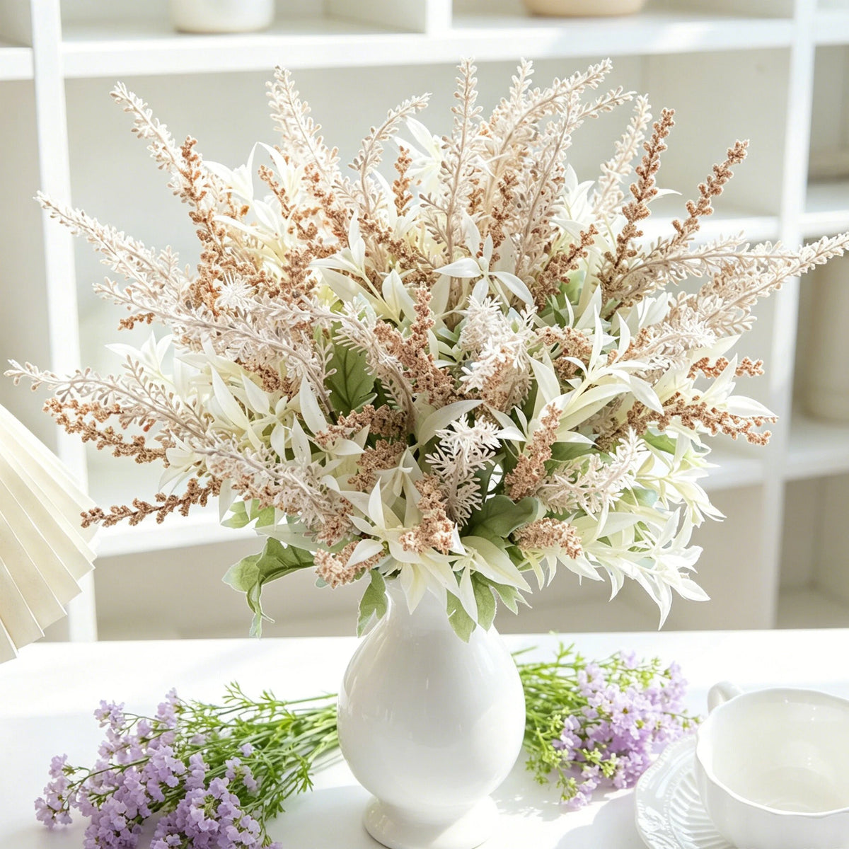Artificial Lavender & Gypsophila Bouquet | Faux Flower Décor Artificial Flower Bouquet Axl