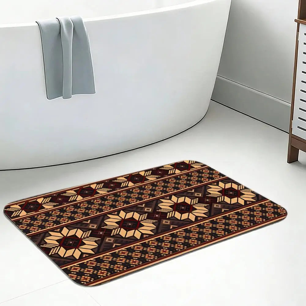 Finnish Geometric Diatomite Bath Mat – Quick Dry & Non-Slip Diatomite Bath Mat Axl