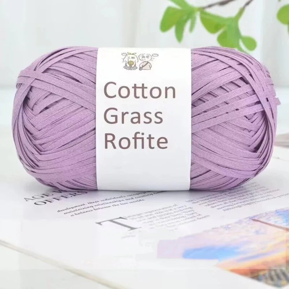 102M Multicolor Raffia Yarn for Crochet, Knitting & DIY Crafts Craft Yarn Axl Purple