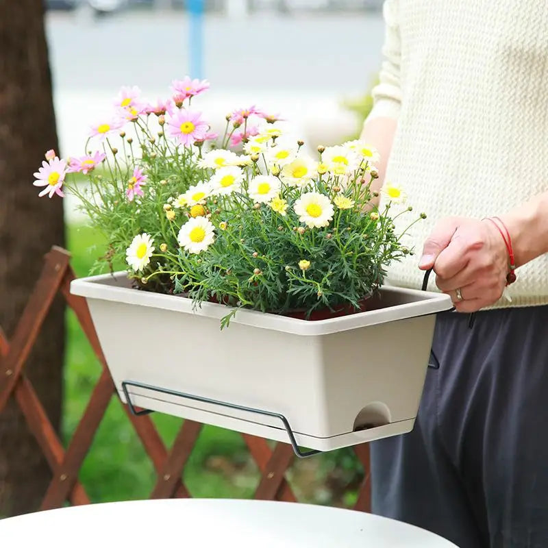 Self-Watering Planter Pot with Reservoir & Drainage – Indoor Self-Watering Planter Axl