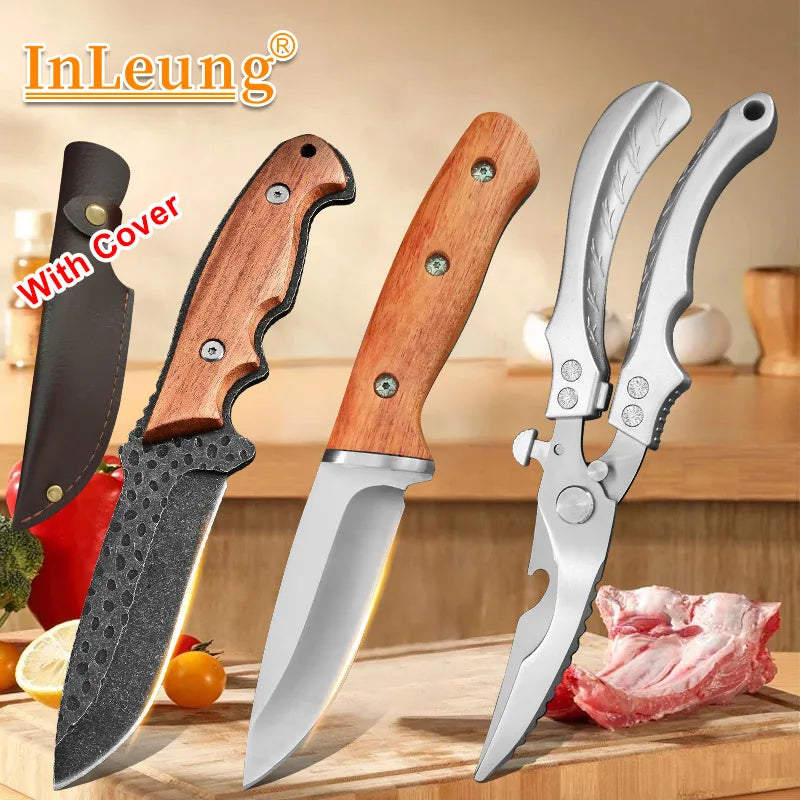 InLeung Handmade Forged Boning Butcher Chef Knife | Steel Forged Kitchen Knife Axl